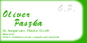 oliver paszka business card