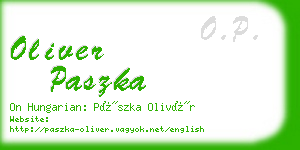 oliver paszka business card